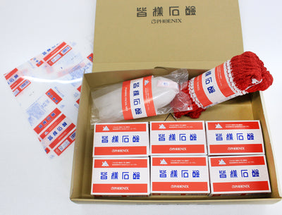 皆様石鹸5周年記念特別ギフト　[皆様石鹸×6個 ・皆様石鹸クリアファイル ・皆様石鹸ボディタオル ・皆様石鹸泡立てネット]